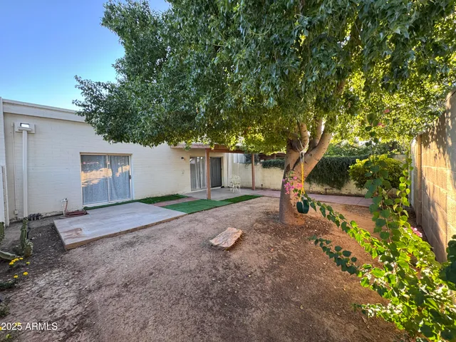 a view of a wooden door