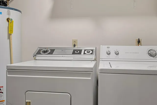 a close view of washer and dryer