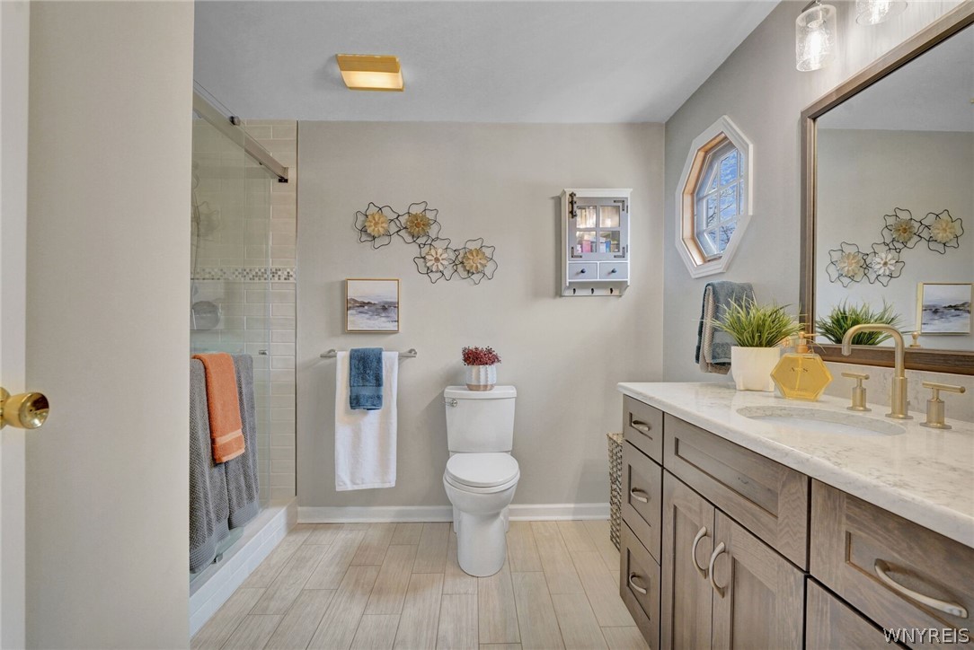 6354 Dye Road Newstead, NY 14001 - Photo 30 of 49 PRIMARY BATH REMODELED! HEATED CERAMIC FLOOR-WALK