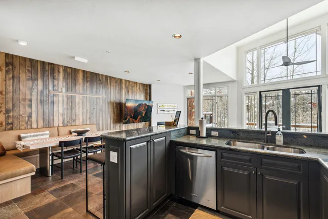 a kitchen with lots of counter top space