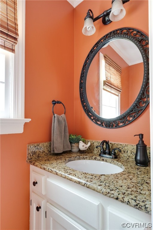 5709 Grove Forest Road Midlothian, VA 23112 - Photo 18 of 39 a bathroom with a granite countertop sink and mirror