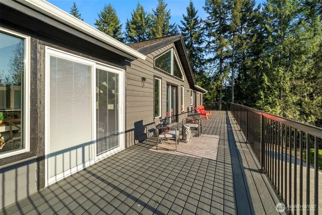 a view of a town with mountains in the background