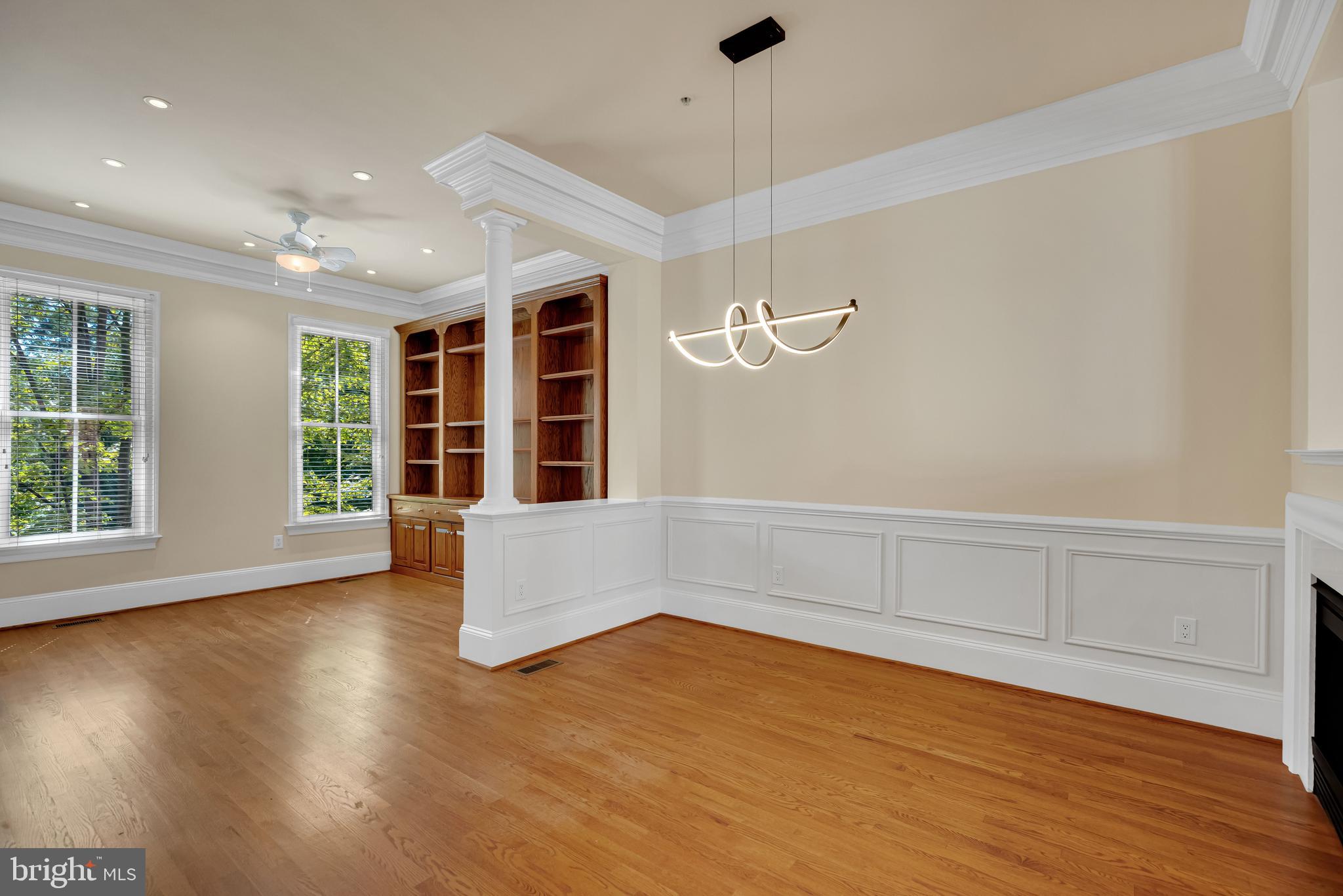1730 Carpenter Road Alexandria, VA 22314 - Photo 11 of 89 Modern Lighting and Wainscotting in Dining Room