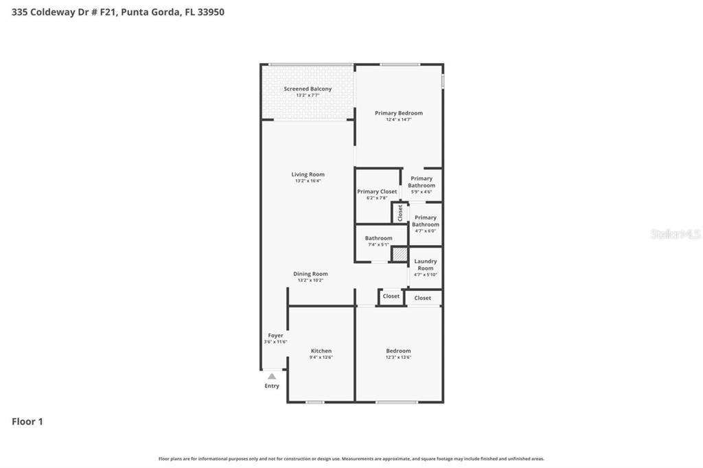 335 Coldeway Drive, Unit F21 Punta Gorda, FL 33950 - Photo 33 of 45 a picture of a floor plan