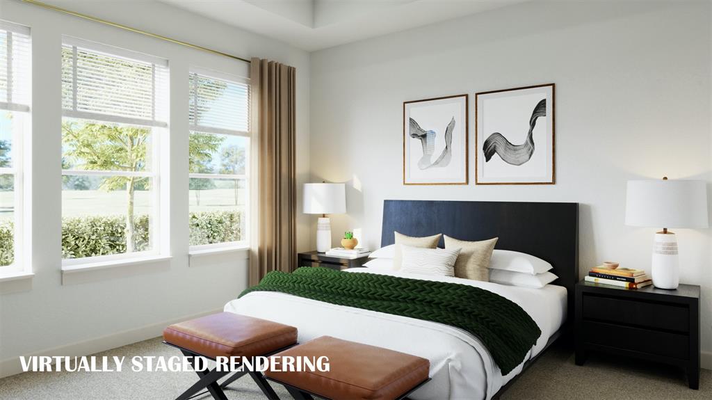 9502 Keep Street Frisco, TX 75035 - Photo 10 of 17 a bedroom with a bed and a painting on the wall