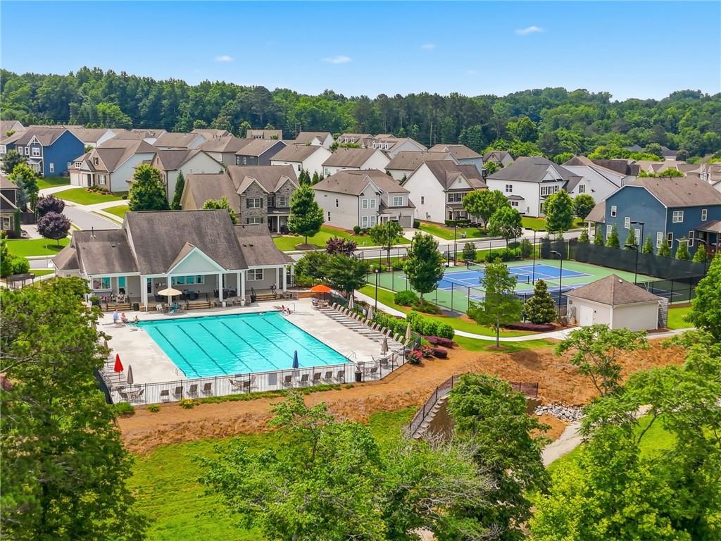 147 Fieldbrook Crossing Canton, GA 30115 - Photo 43 of 46 an aerial view of residential houses with outdoor space and trees all around