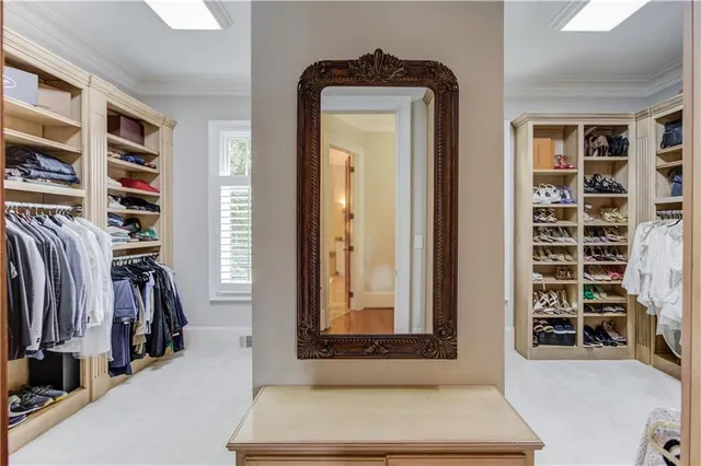 a view of a walk in closet