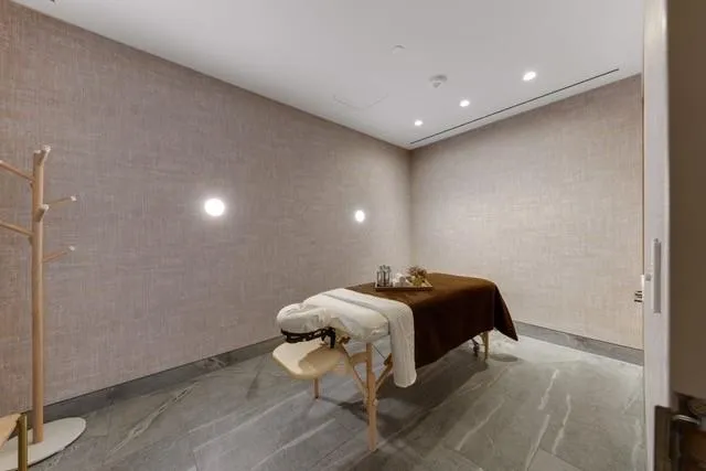 a city view with tall buildings