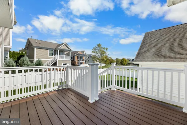 a view of a wooden roof deck