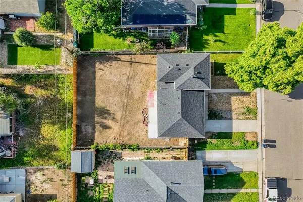 an aerial view of multiple house