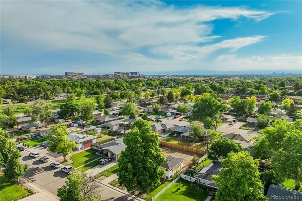 an aerial view of multiple house