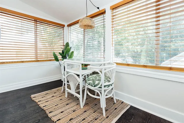 a kitchen with a stove and a microwave