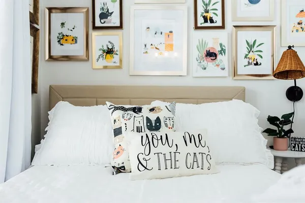 a bedroom with a bed and a walk in closet