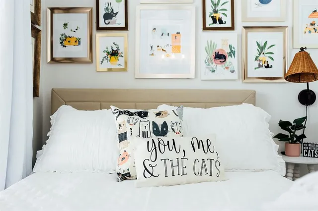 a bedroom with a bed and a walk in closet