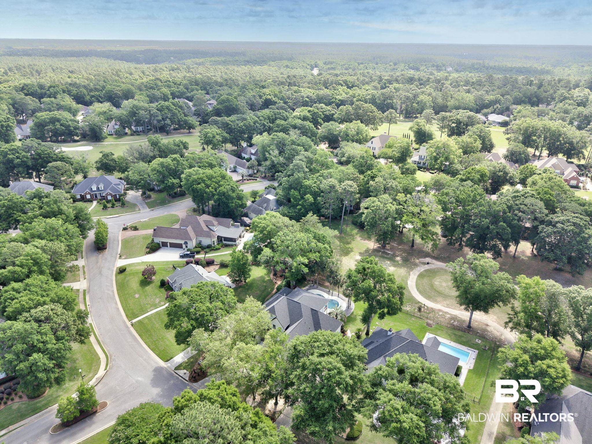 105 High Pines Ridge Fairhope, AL 36532 - Photo 94 of 97 Aerial view of residential area with a heavily wooded area