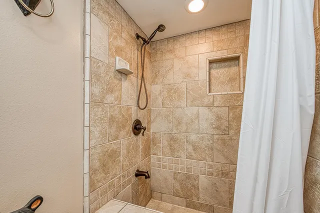 a bathroom with a shower