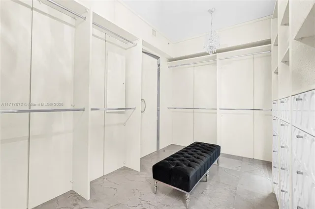 a view of outdoor space with a garden and signage