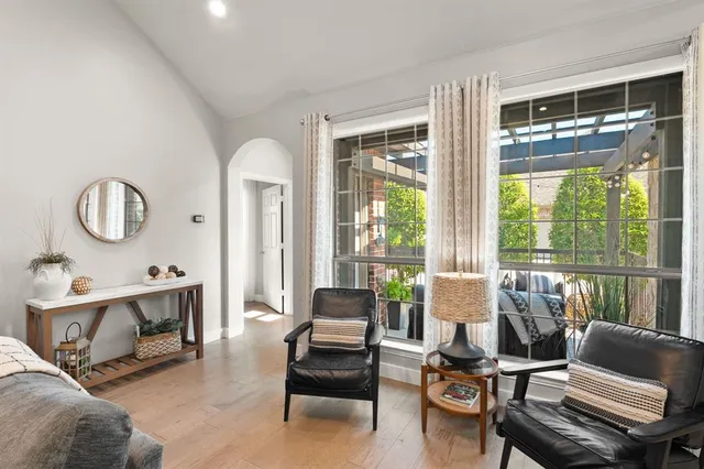 a living room with furniture