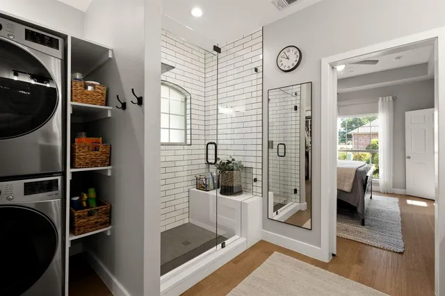 a bathroom with a shower