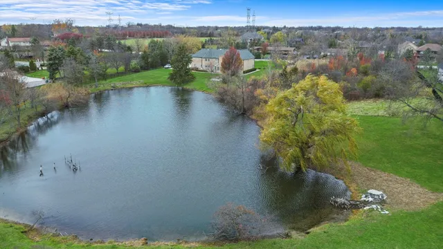 a view of a lake with outdoor space