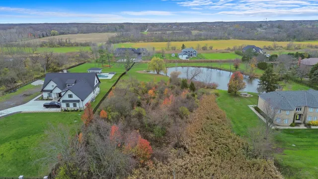a view of a lake with a big yard