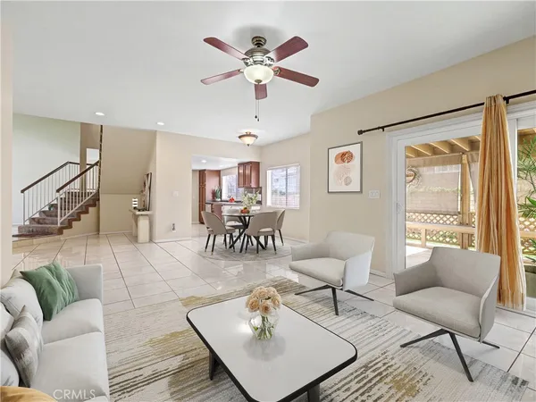 a living room with furniture