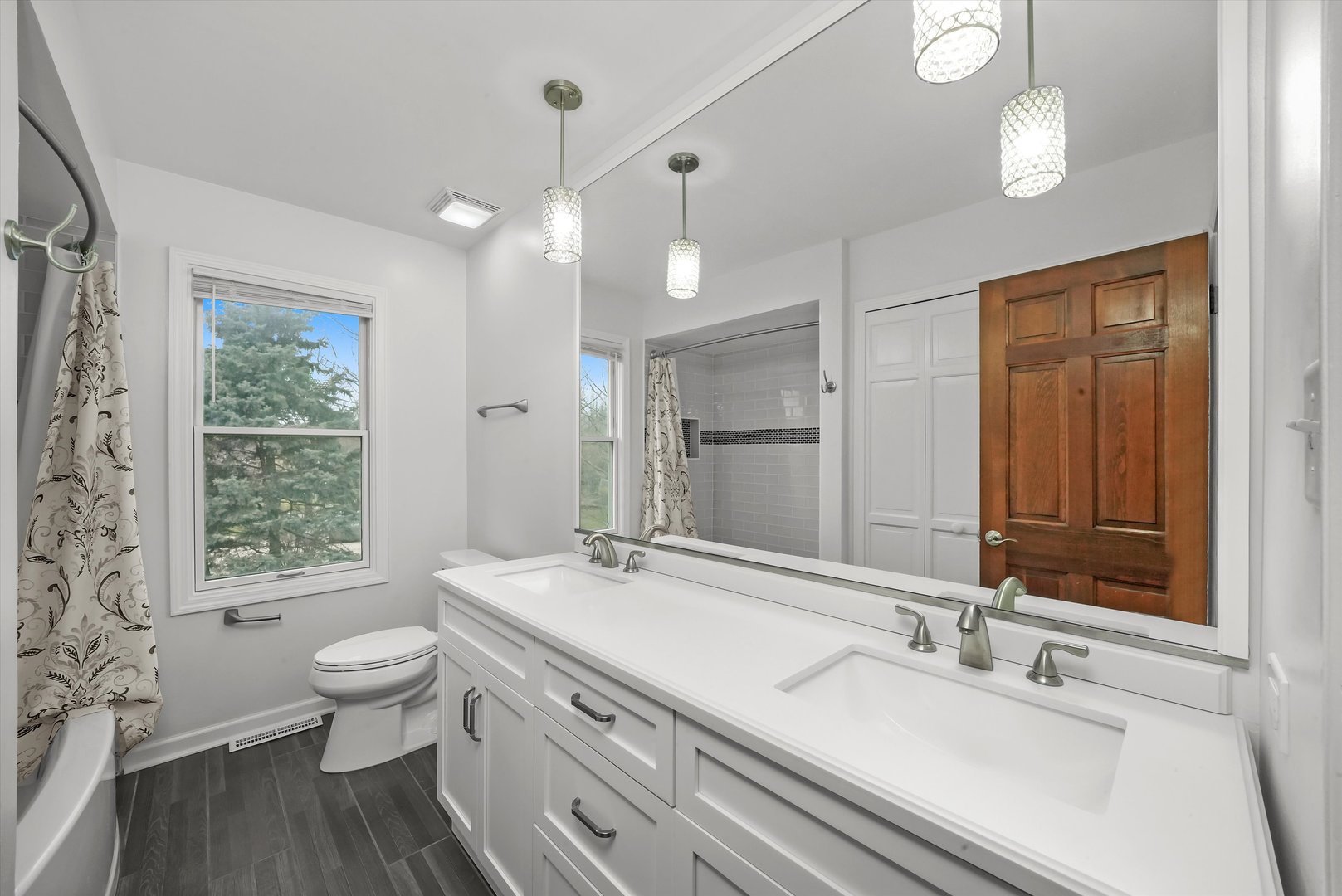 Undisclosed Address Naperville, IL 60563 - Photo 23 of 30 a bathroom with a double vanity sink toilet and a mirror