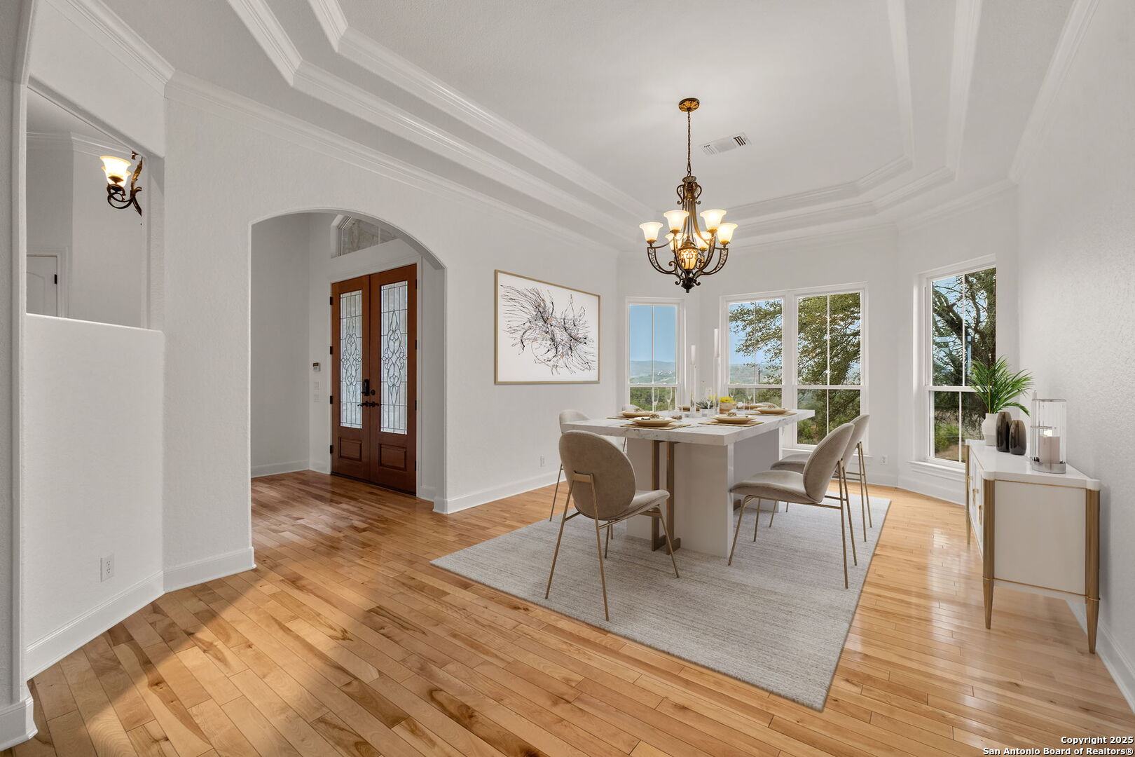 1069 Fawn River Drive Spring Branch, TX 78070 - Photo 6 of 25 a view of a dining room with furniture window and wooden floor