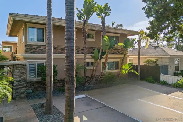 a view of a house with a patio
