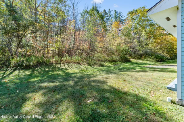 a view of a yard with a tree