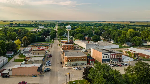 an aerial view of multiple house
