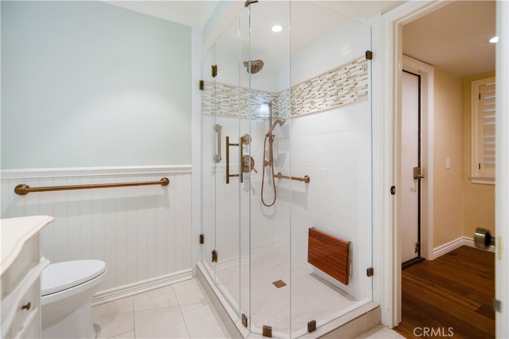 24965 Danamaple Dana Point, CA 92629 - Photo 46 of 72 a bathroom with a shower and a toilet