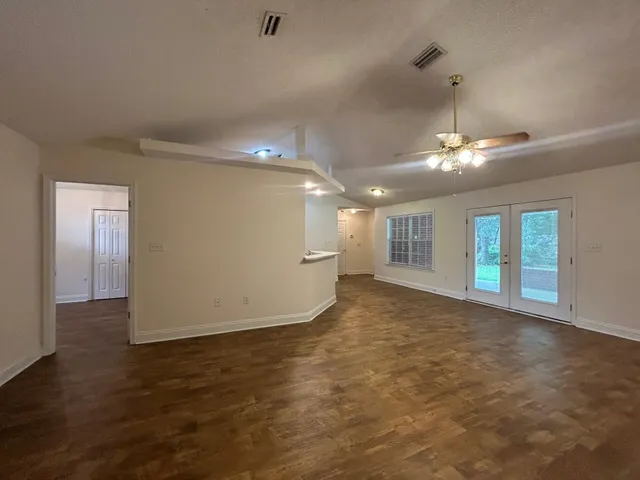 a view of a livingroom with a chandelier