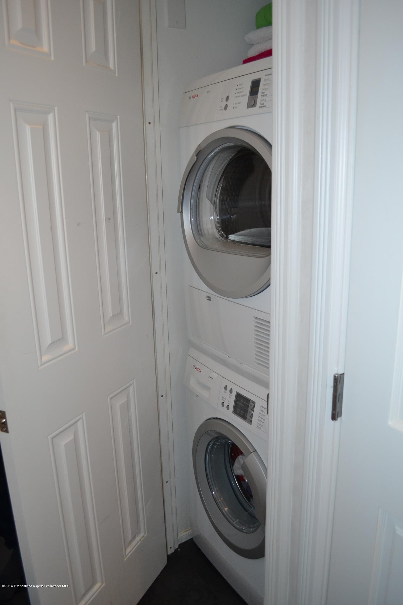1041 Vine Street Aspen, CO 81611 - Photo 14 of 16 a view of a hallway with washer and dryer
