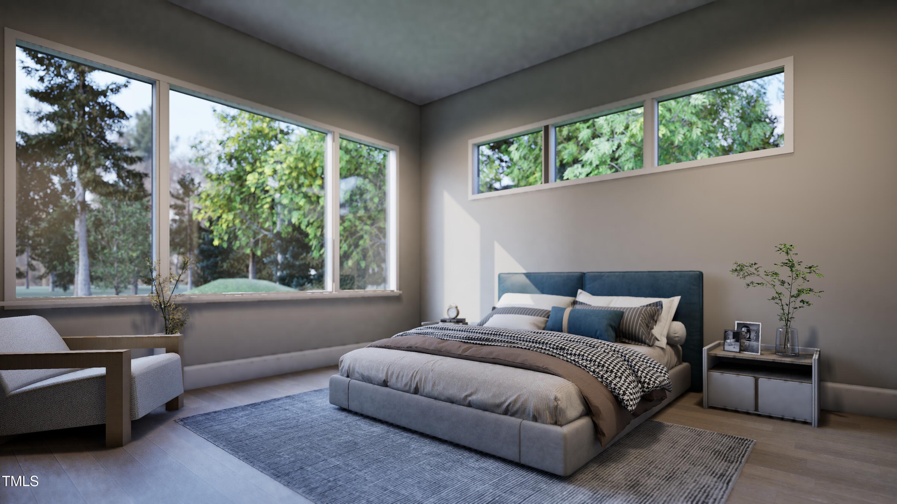 5428 Winding View Lane Raleigh, NC 27615 - Photo 14 of 24 a bedroom with a bed couch and window