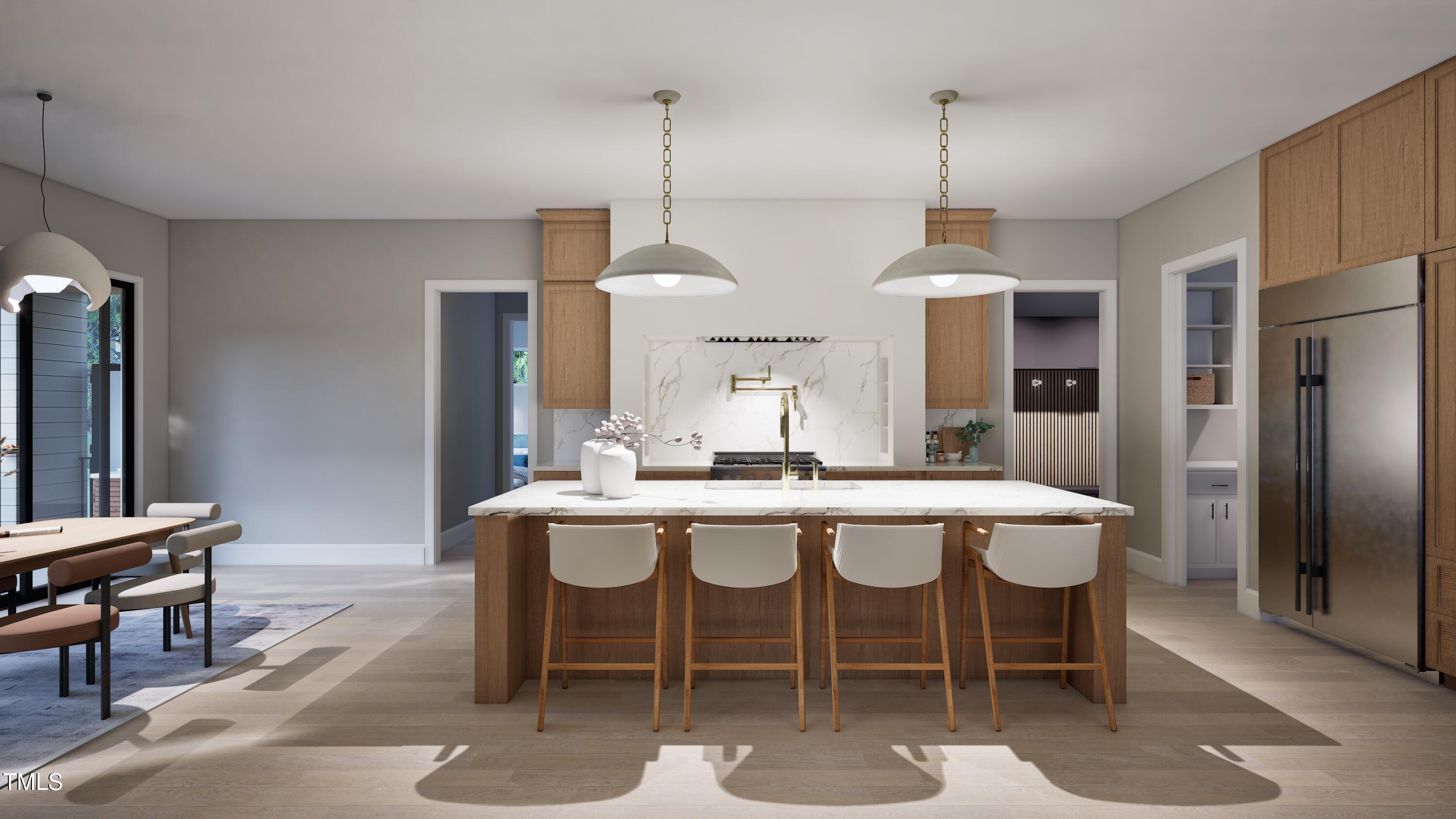 5428 Winding View Lane Raleigh, NC 27615 - Photo 7 of 24 a dining room with stainless steel appliances a table and chairs
