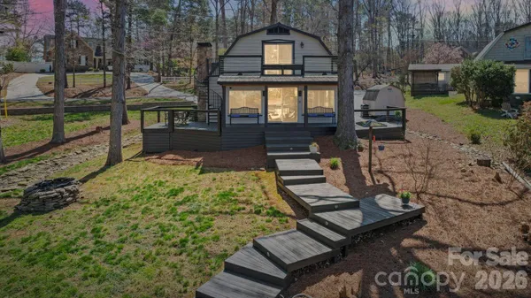 a view of a chairs in front of house