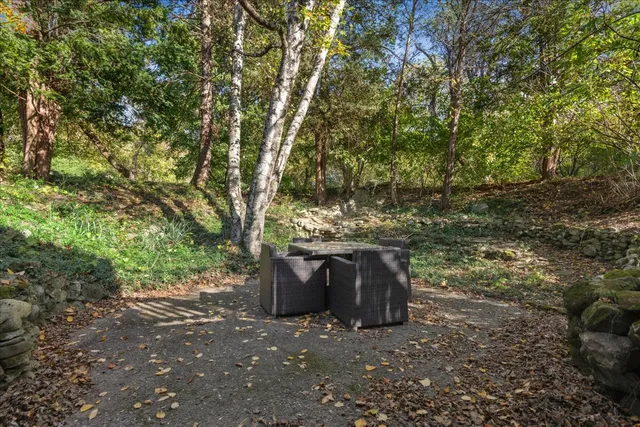 a outdoor space with lots of green space