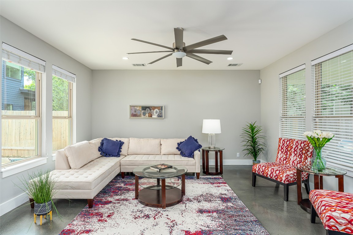 705 East 49th Street, Unit A Austin, TX 78751 - Photo 6 of 39 a living room with furniture and a large window