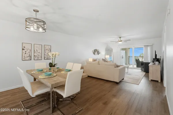 a living room with furniture and a couch