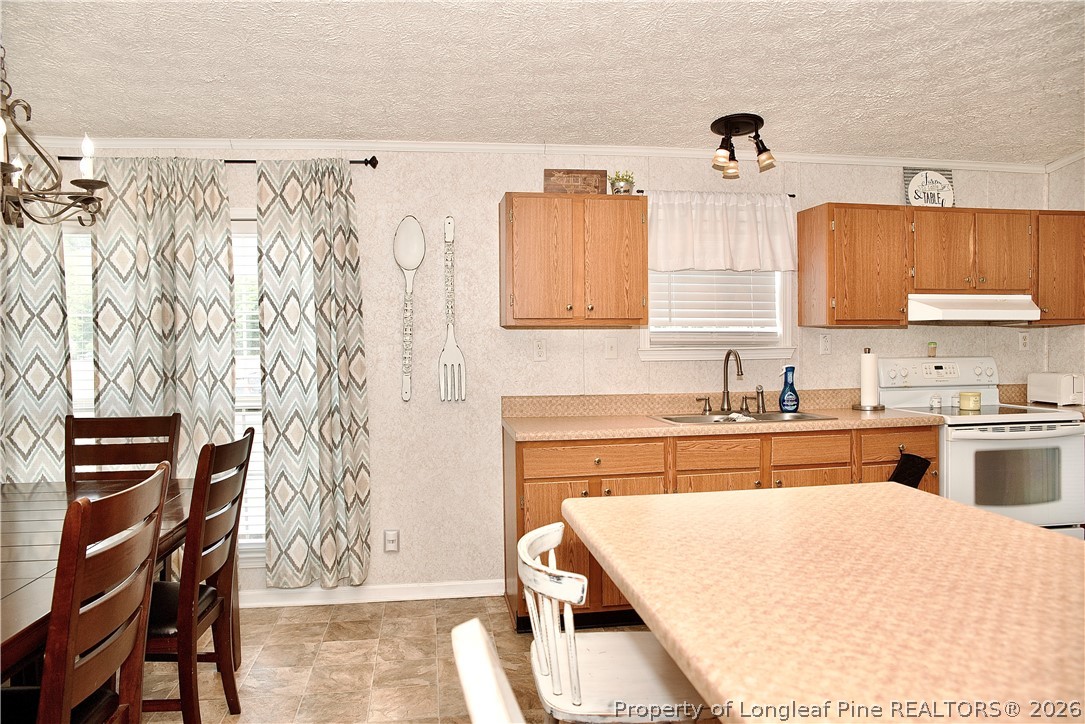 1071 Watts Road Lumberton, NC 28360 - Photo 7 of 31 a kitchen with a stove a sink and a microwave