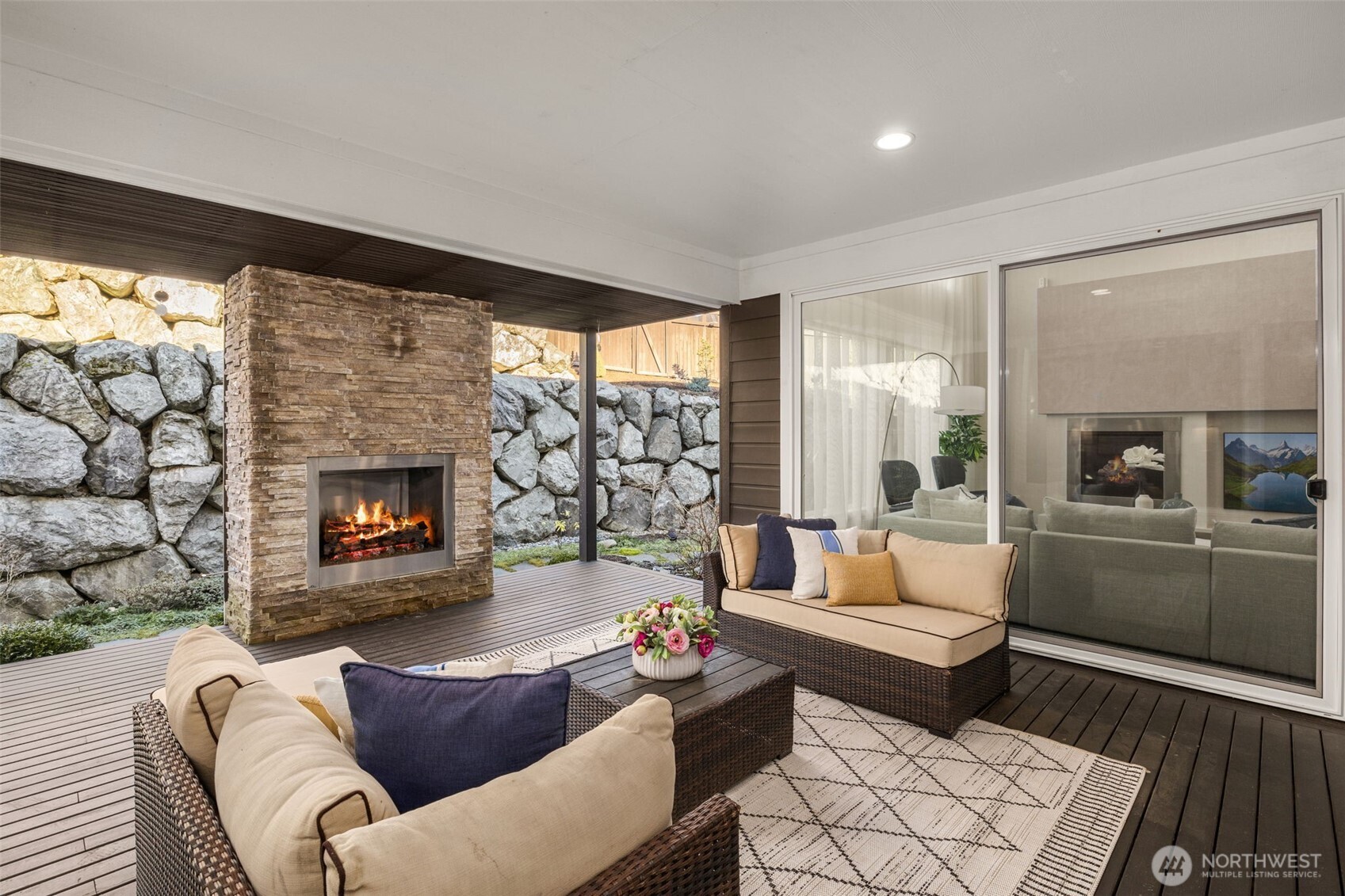 19387 135th Street Southeast Monroe, WA 98272 - Photo 35 of 40 a living room with furniture and a fireplace
