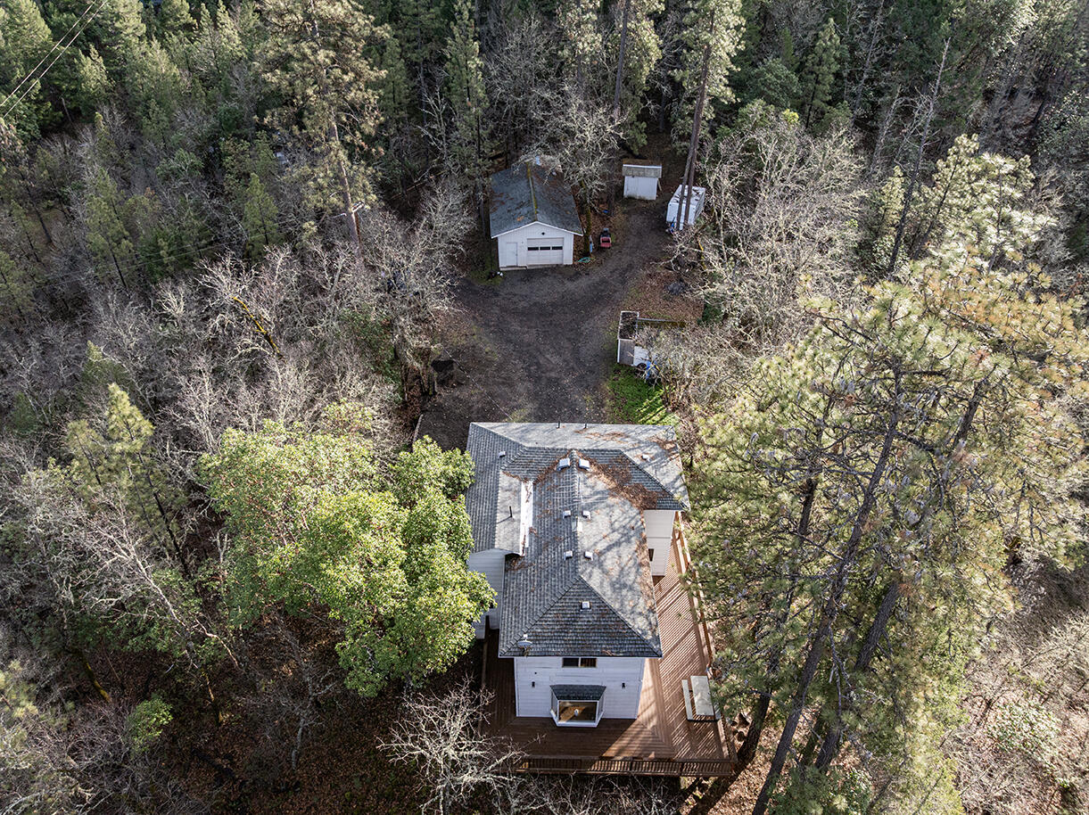 2900 Indian Creek Road Shady Cove, OR 97539 - Photo 34 of 35 an aerial view of a house with a yard and large tree