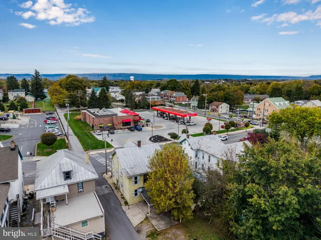 an outdoor space with furniture