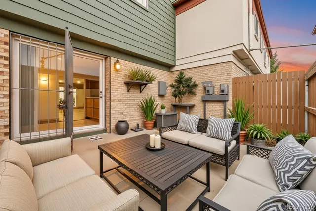 a outdoor living space with furniture