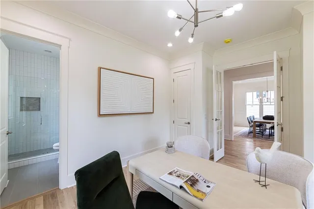 a view of a city with tall buildings