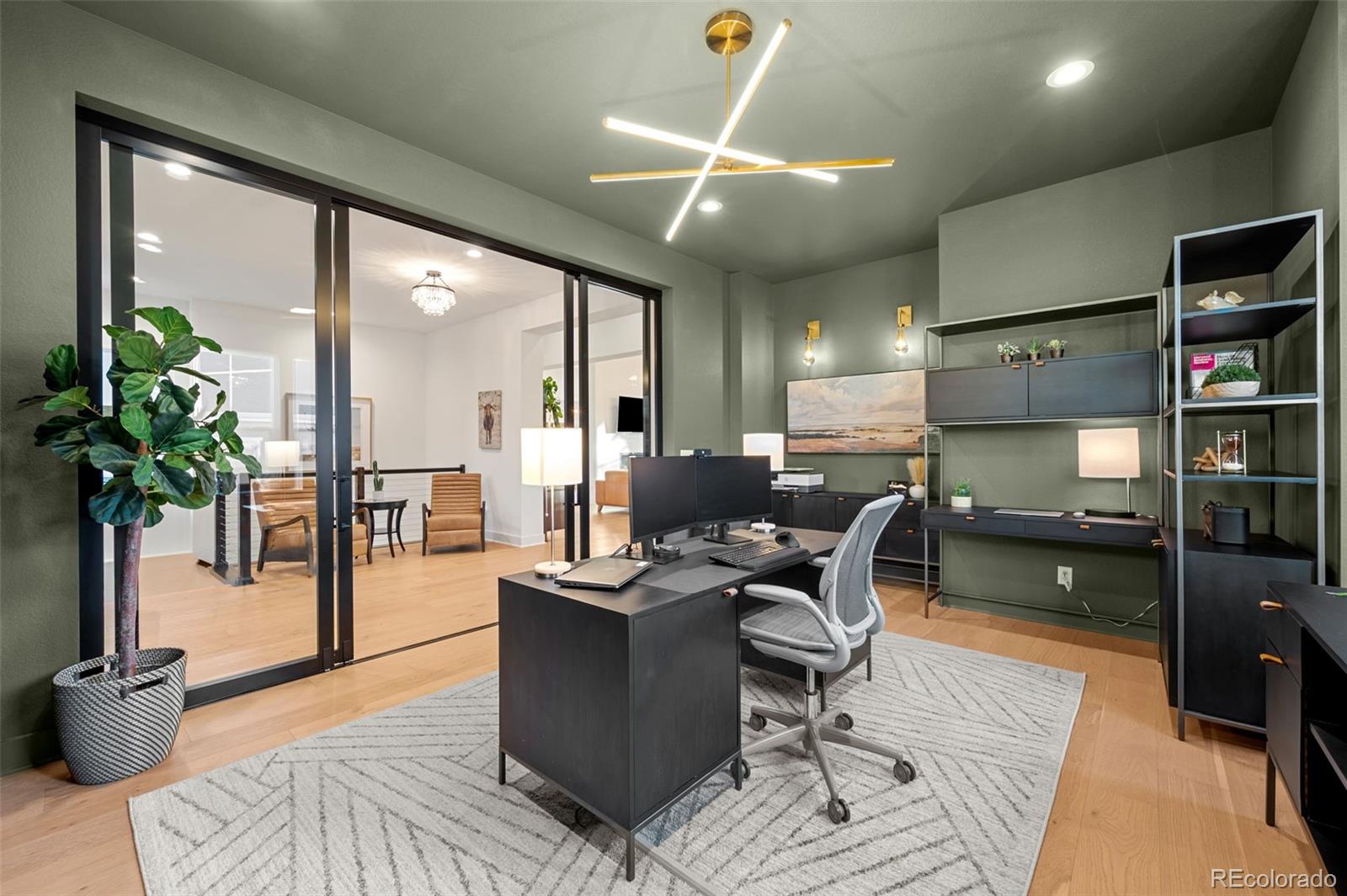 6001 Powell Road Parker, CO 80134 - Photo 24 of 50 a living room with furniture a potted plant and a table