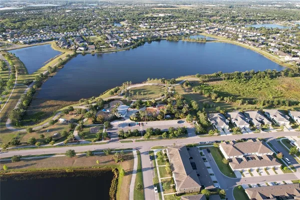 an aerial view of multiple house
