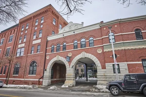 a front view of a building