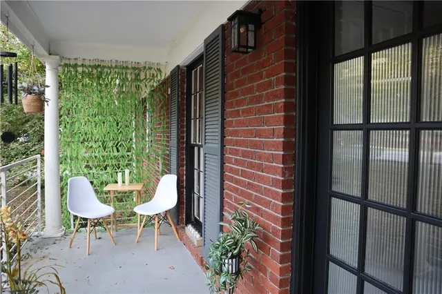 a outdoor view with a sitting space